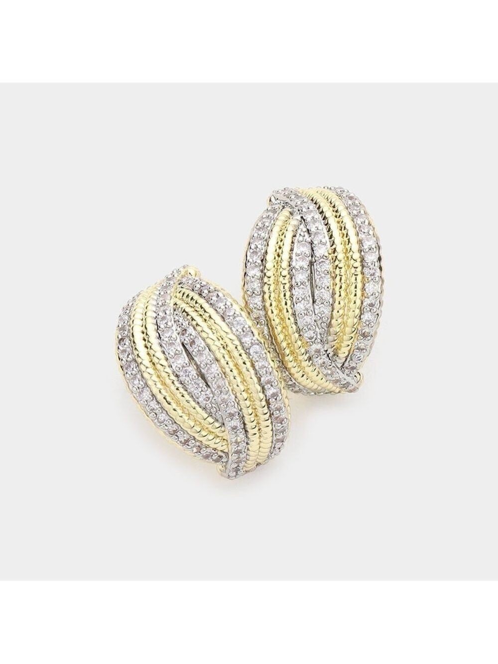 Sophisticated Crossover Half Hoop Women's Earrings New